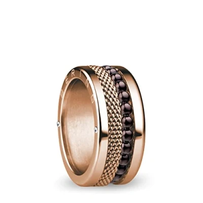 Abbildung von BERING Austauschbar Ringkombination für Damen in Rosé Gold &amp; Braun mit einzigartigem Twist Change System, Donube