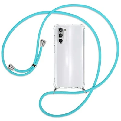 Abbildung von mtb more energy® Handykette kompatibel mit Motorola Moto G52, G82 5G (6.6&#039;&#039;) türkis Smartphone Hülle zum Umhängen Anti Shock Full TPU Case