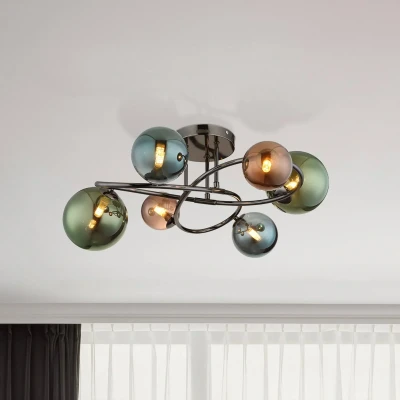 Abbildung von GLOBO LIGHTING Deckenleuchte Riha, LED Leuchtmittel inklusive, Warmweiß, bunte Glaskugeln, gemütliche Beleuchtung, verschiedene Größen, G9