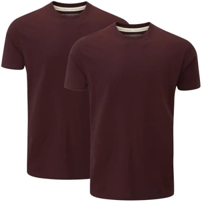 Abbildung von Charles Wilson 2er Packung T Shirts mit Rundhalsausschnitt (L, Dark Port (0824))