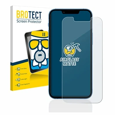 Abbildung von BROTECT Entspiegelungs Schutzglas für Apple iPhone 13 mini Schutz Folie Panzerfolie Glas Matt [Extrem Kratzfest 9H, Anti Reflex, Fingerprint]