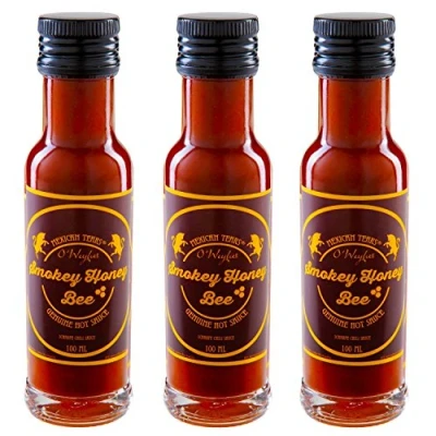 Abbildung von Mexican Tears® Smokey Honey Bee 3er Pack, scharfe Sauce aus Chipotle Chilis und edlem Honigessig [3x100ml Chilisauce]
