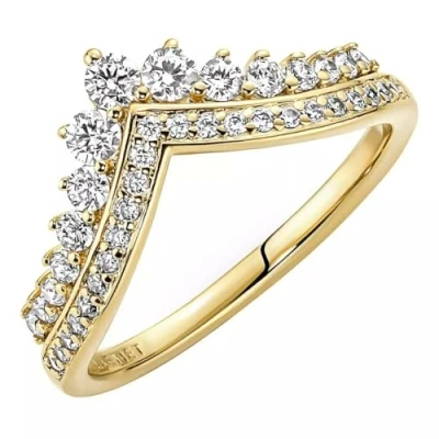 Abbildung von Pandora WISH Tiara Ring, Damen, Größe: 58, Gold plated
