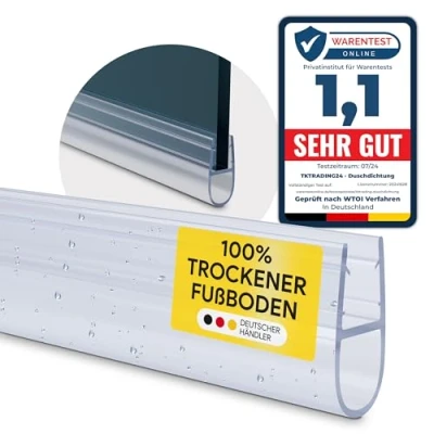 Abbildung von Duschdichtung PVC Ersatzdichtung Duschkabine Bad TYP 7 200cm Glasstärke 8mm