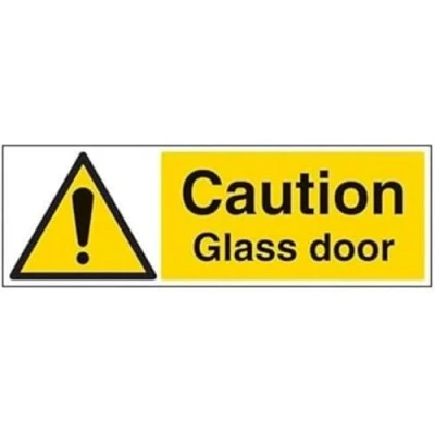 Abbildung von vsafety 63020bp s &quot;Caution Glas Tür&quot; Achtung Allgemeine Schild, selbstklebend, Landschaft, 600 mm x 200 mm, schwarz/gelb