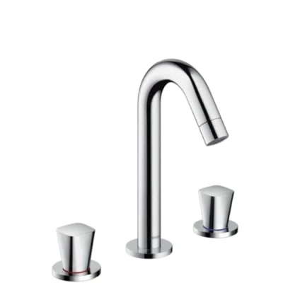 Abbildung von hansgrohe Waschtischarmatur &quot;Logis&quot;, 3 Loch 15cm, mit Zugstangen Ablaufgarnitur, chrom