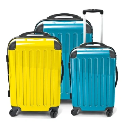 Abbildung von HAUPTSTADTKOFFER Alex 3er Koffer Set Hartschale glänzend, (S, M &amp; L), 235 Liter, Cyanblau Gelb