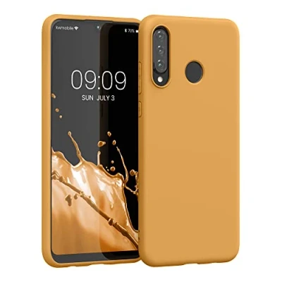 Abbildung von kwmobile Hülle kompatibel mit Huawei P30 Lite weiches TPU Silikon Case Cover geeignet für kabelloses Laden Marigold