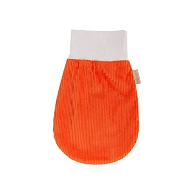 Abbildung von KraftKids Strampelsack Cord Breitcord Orange Reinorange für den Herbst/Winter aus Musselin Baumwolle und warmen Fleece in zwei Größen erhältlich