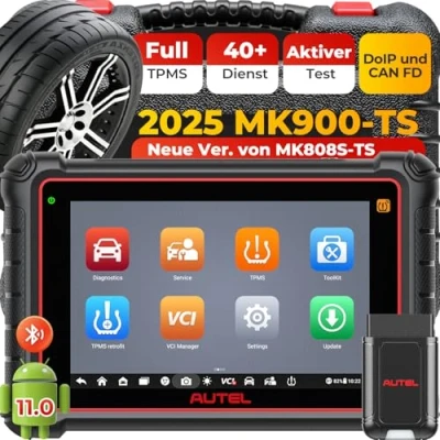 Abbildung von Autel MaxiCOM MK900 TS TPMS Scanner, 2024 Bidirektionales OBD2 Diagnosegerät, Upgrade von MX808S TS/MS906TS, 40+ Service,3000+ Aktive Tests,Alle System Diagnose,No IP Eingeschränkte Ver. MX900TS