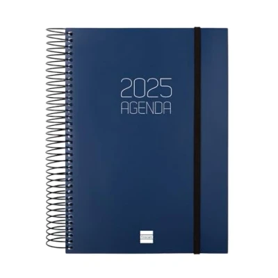 Abbildung von Finocam Agenda Spirale Opaque 2025 1 Seite für Tag Januar Dezember (12 Monate) Italienisch Blau