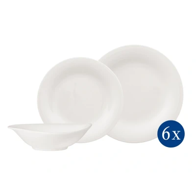 Abbildung von vivo Villeroy &amp; Boch Group Geschirr Set &quot;Essential White&quot;, (Set, 18 tlg., 6x Speiseteller 27cm, Frühstücksteller 22cm, Müslischale 16x14cm), Dinner Set, Teile