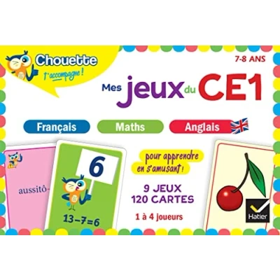 Abbildung von Chouette Mes jeux du CE1 en français, maths, anglais: 9 éducatifs 120 cartes