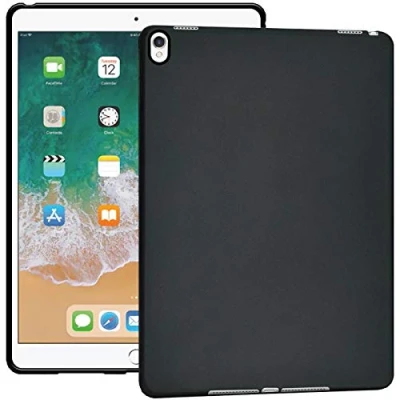 Abbildung von Verco Hülle für iPad Pro 10.5 (2017), Schutzhülle Tablet Tasche Silikon Cover [Modell: A1701 / A1709], Schwarz