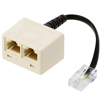 Abbildung von Metz Connect Adapter UAE WE8(4) auf 2 x RJ45 IEC Norm a/b