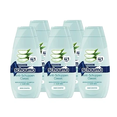 Abbildung von Schauma Schwarzkopf Shampoo Anti Schuppen Classic, 2er Pack (2x400 ml), Beruhigendes mit Aloe Vera gegen Schuppen, 5x 2x400 ml