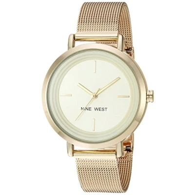 Abbildung von Nine West Damen analog Japanisches Quarzwerk Uhr mit Edelstahl Armband NW/2146CHGP