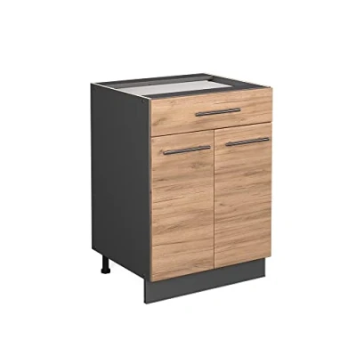 Abbildung von Vicco Unterschrank Fame Line, Goldkraft Eiche/Anthrazit 60cm, ohne Arbeitsplatte
