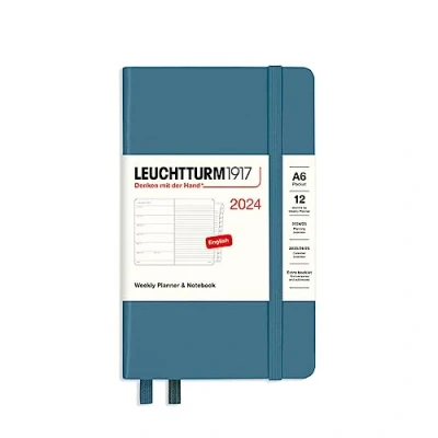 Abbildung von LEUCHTTURM1917 367745 Wochenkalender &amp; Notizbuch Pocket (A6) 2024, 12 Monate, Stone Blue, Englisch