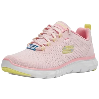 Abbildung von Skechers Damen Flex Appeal 5.0 Low Top Sneaker, Pink Mesh Yellow Trim, 37 EU