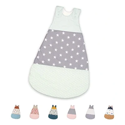 Abbildung von ULLENBOOM Schlafsack Baby 4 10 Monate, 68/74, OEKO TEX Materialien, Mint Grau (Made in EU), 2,5 TOG Neugeborene Ganzjährig für Frühling, Herbst und Winter