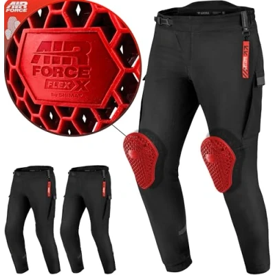 Abbildung von SHIMA AKIRA Motorrad Hose Herren Damen mit Protektoren AIRFORCE Knieprotektoren Motorradhose Sommer Protektorenhose Urban Touren Stretch Luftig Verstärkte Schützend (Unisex, Schwarz, XL)