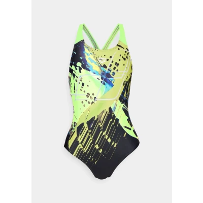 Abbildung von Arena WOMEN&#039;S Funny SPOT Swimsuit V BACK Badeanzug, Damen, Größe: 40, Black multi/blue china