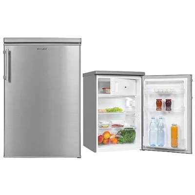 Abbildung von exquisit Kühlschrank KS1016 4 HE 010D silber 109 l Nutzinhalt EEK D LED Licht Inoxlook Gefrierfach