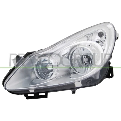 Abbildung von PRASCO OP0344902 Scheinwerfer links H7, H1 chrom mit Stellmotor für LWR OPEL: Corsa D Schrägheck