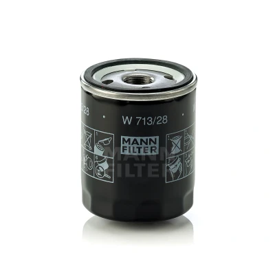 Abbildung von MANN FILTER W 713/28 Ölfilter 13/16 16 UN mit einem Rücklaufsperrventil Anschraubfilter ROVER: 75 Tourer, 25 Schrägheck, 200 Hatchback, MG: MGF Cabrio