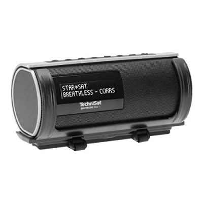 Abbildung von TechniSat DIGITRADIO Bike 1 DAB+ Fahrrad Radio (DAB, UKW, IP65 wasserabweisendes Gehäuse, OLED Display, Bluetooth Audiostreaming, Universalhalterung für Lenker/Rahmen, Akku, 2 Watt) schwarz/silber