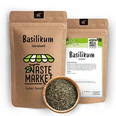 Abbildung von 1 kg Basilikum gerebelt schonend getrocknet Kräuter bestes Aroma