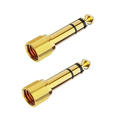 Abbildung von YUEYUEKE 6,35 mm Stecker auf 3,5 Buchse Adapter, Kopfhörerbuchse Audio Adapter Stereo Kopfhörer Aux Klinke für Mixer/E Piano/Keyboard 2 Stück