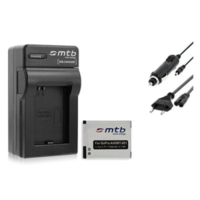 Abbildung von Ladegerät + Akku ABPAK 001 AHDBT 002 für GoPro Hero / Hero2 Siehe Liste