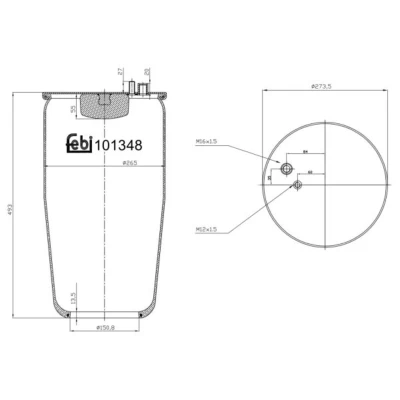Abbildung von FEBI BILSTEIN 101348 Federbalg, Luftfederung MAN: TGA, TGS
