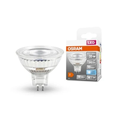 Abbildung von OSRAM Star Reflektor LED Lampe für GU5.3 Sockel, klares Glas ,Kaltweiß (4000K), 345 Lumen, Ersatz herkömmliche 35W Leuchtmittel, nicht dimmbar, Single Pack