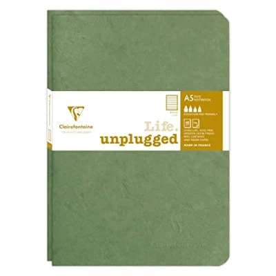 Abbildung von Clairefontaine 733173C Age Bag DUO Set aus 2 Notizheften 14,8x21cm , geheftet, 48 Blatt 90g, liniert Grün, 1