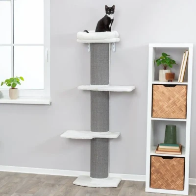 Abbildung von Trixie Kratzbaum Acadia mit Wandbefestigung, Wandmontage, Grau, 160 cm