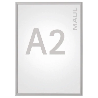 Abbildung von Maul Klapprahmen MAULstandard A2 Bilderrahmen für Poster, Werbemittel &amp; Fotos Robuster Rahmen mit 25mm Aluminiumprofil Montage in Hoch und Querformat möglich Silber 6604208