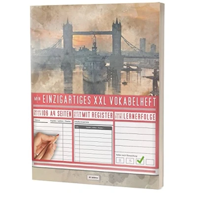 Abbildung von Mein Einzigartiges XXL Vokabelheft: 100+ Seiten, 2 Spalten, Register / Lernerfolge auf jeder Seite zum Abhaken PR101 &quot;Englisch Vintage&quot; DIN A4 Softcover