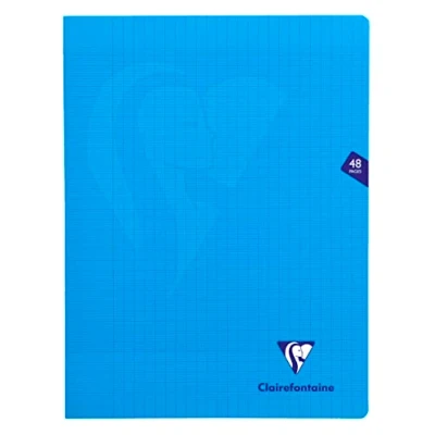 Abbildung von Clairefontaine 323311C Packung mit 10 Heften Mimesys DIN A4+, 24x32cm, 24 Blatt Französische Lineatur, 90g, Einband PP, Blau, 1 Pack