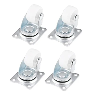 Abbildung von Möbelrollen Weiss 4pcs Universal Schwenkrollen, 1&quot;Dia kleine 4 für Werkzeugkasten, Rollenrad Schwenkrad Oberseiten Platten Wiedereinbau Feste