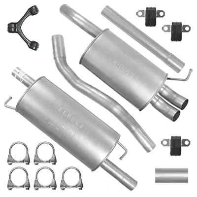 Abbildung von Schalldämpferset Abgasrohr Auspuff Endtopf Mitteltopf+ Montagesatz für VW Transporter T5 V 5 LWB 1.9 TDI