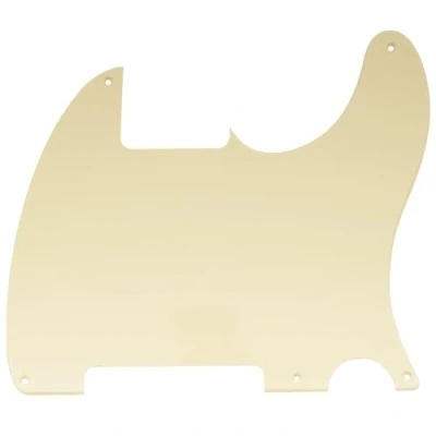 Abbildung von Musiclily 5 Löcher American Vintage Tele Pickguard T Style Gitarren Schlagbrett für Fender USA/Mexican Telecaster Esquire E Gitarre,1 lagig Crème