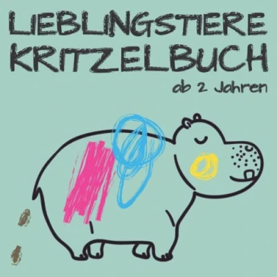 Abbildung von Lieblingstiere Kritzelbuch ab 2 Jahren: Dickes Malbuch für kreative Kinder mit 50 liebevoll gestalteten Tiervorlagen zum Kritzeln und Ausmalen.