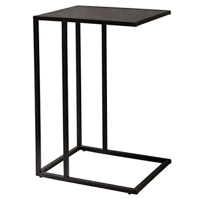 Abbildung von riess ambiente Beistelltisch SLIM LINE 65cm schwarz (Einzelartikel, 1 St), Wohnzimmer · Esche Optik Metall Laptoptisch Industrial