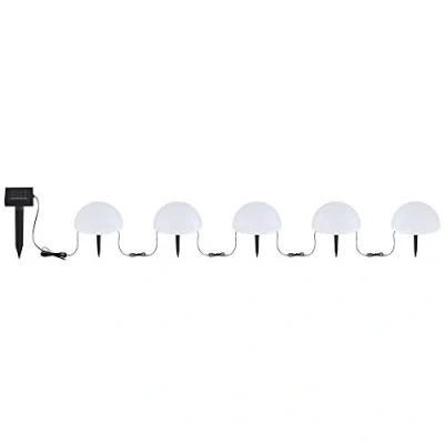 Abbildung von GLOBO LIGHTING LED Solarleuchte, Leuchtmittel fest verbaut, 5x RGB Solar Steck Lampen Halb Kugel Garten Weg Deko Beleuchtung