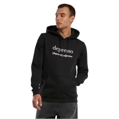 Abbildung von Mister Tee Depresso Kapuzenpullover, Herren, Größe: XL, Black