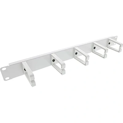 Abbildung von InLine® 19&quot; Kabelführungspanel, 5 kleine Bügel, RAL 7035, grau