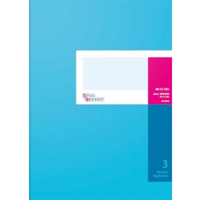 Abbildung von König &amp; Ebhardt und 8611031 7103K40KL Spaltenbuch mit Kopfleiste (A4, 3 Spalten, 40 Blatt) blau